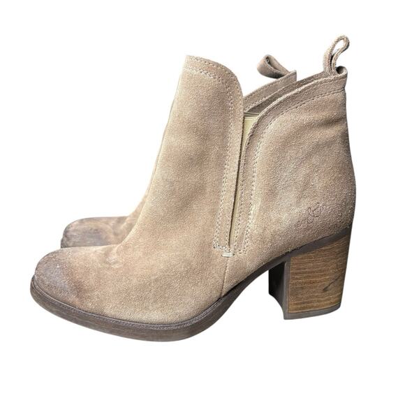 Bos & Co Women’s Size 10 Suede Ankle Bootie Belfield Leather Chelsea Block Heel - Picture 1 of 8
